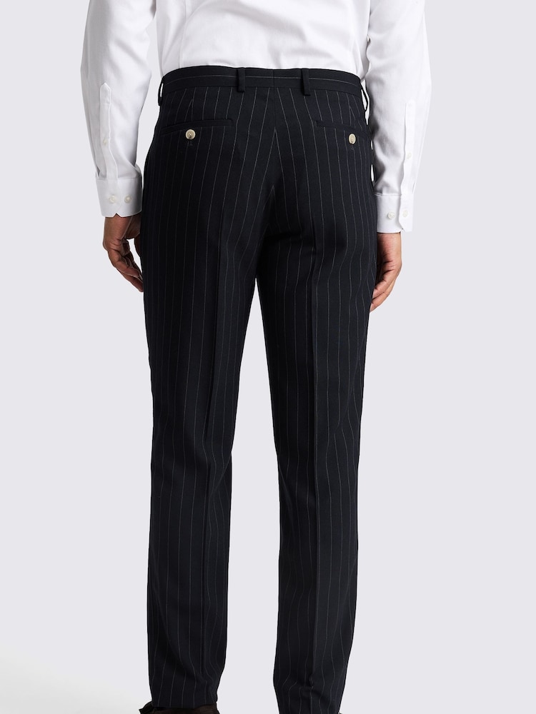 MOSS Black Slim Fit Stripe Trousers - Image 2 of 3