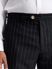 MOSS Black Slim Fit Stripe Trousers - Image 3 of 3