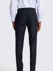 MOSS Blue Tailored Fit Slub Trousers - Image 2 of 3