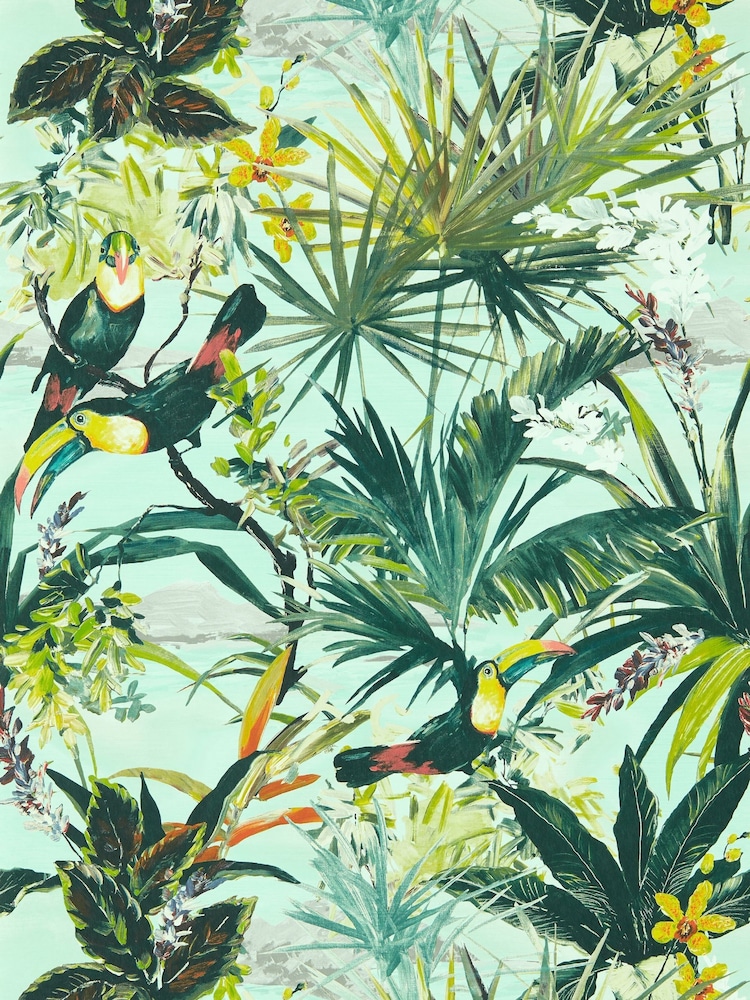 Clarke & Clarke Sky Toucan Exotica 2 10M Wallpaper - Image 1 of 1