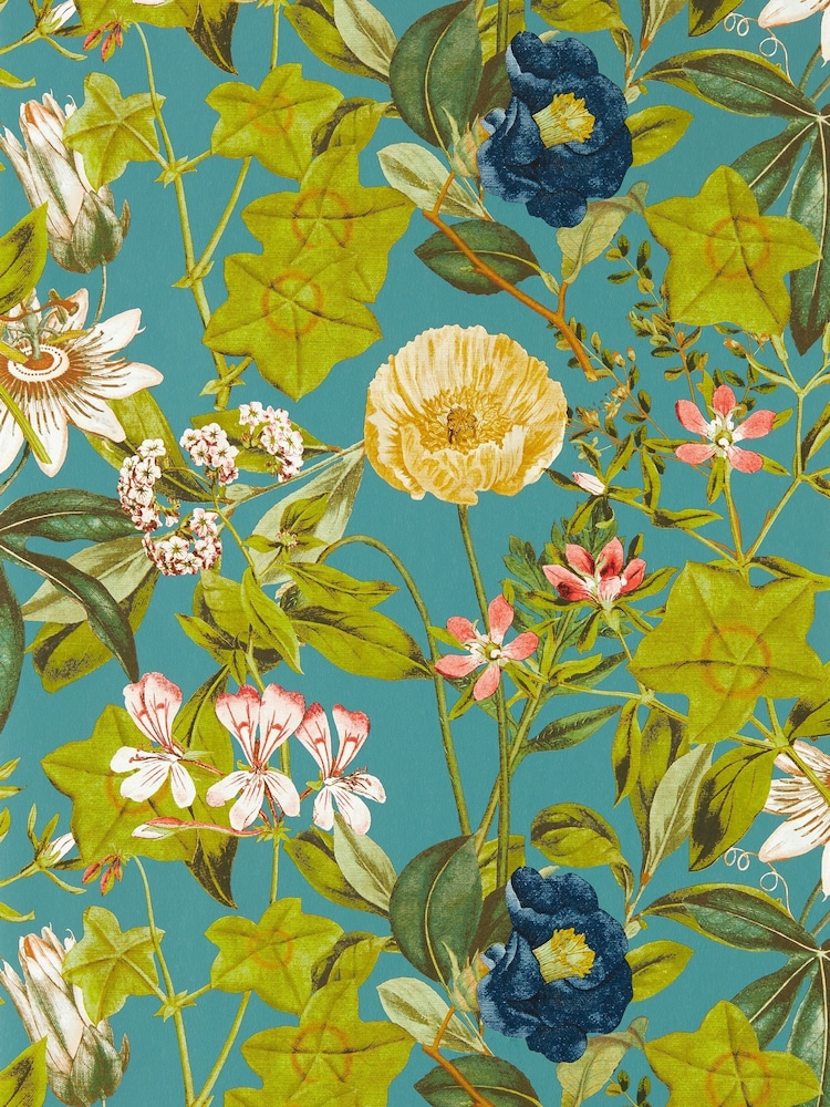 Clarke & Clarke Chambray Passiflora Exotica Wallpaper - Image 1 of 1