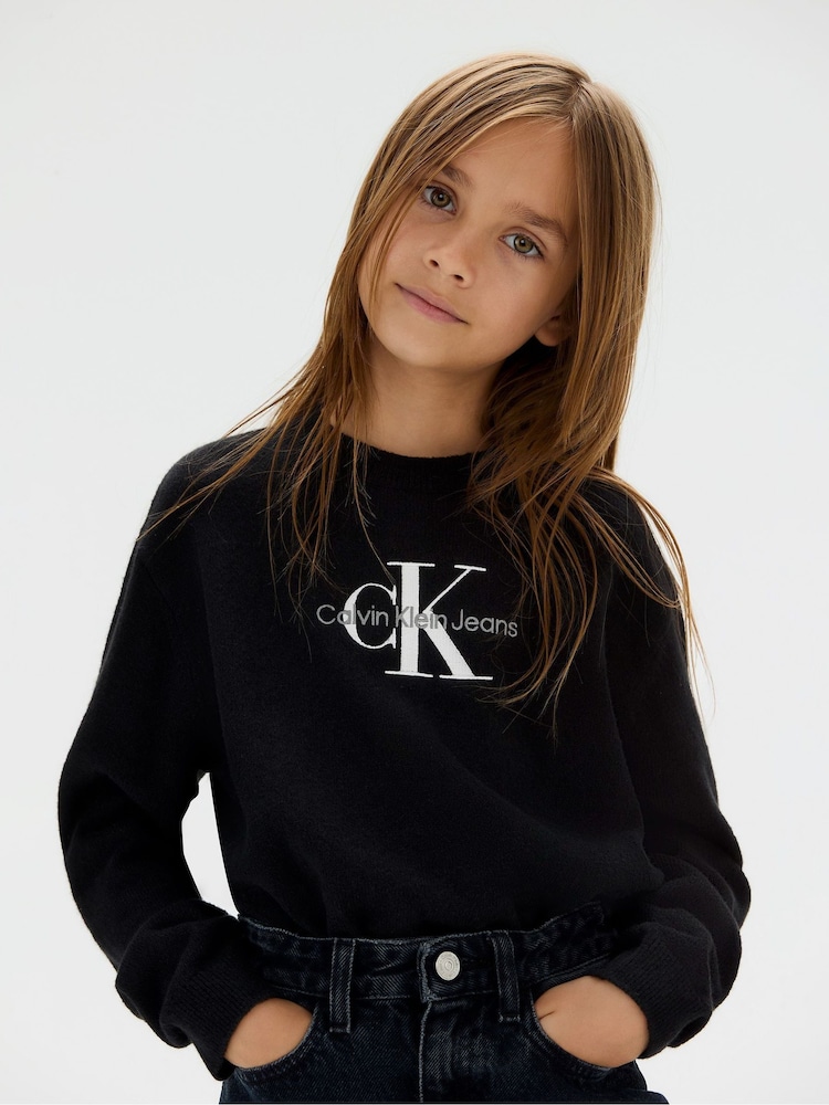 Calvin Klein Black Monologo Sweater - Image 4 of 4 Calvin Klein Black Monologo Sweater - Image 4 of 4