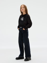 Calvin Klein Black Barrel Salt & Pepper Grey Jeans - Image 4 of 5