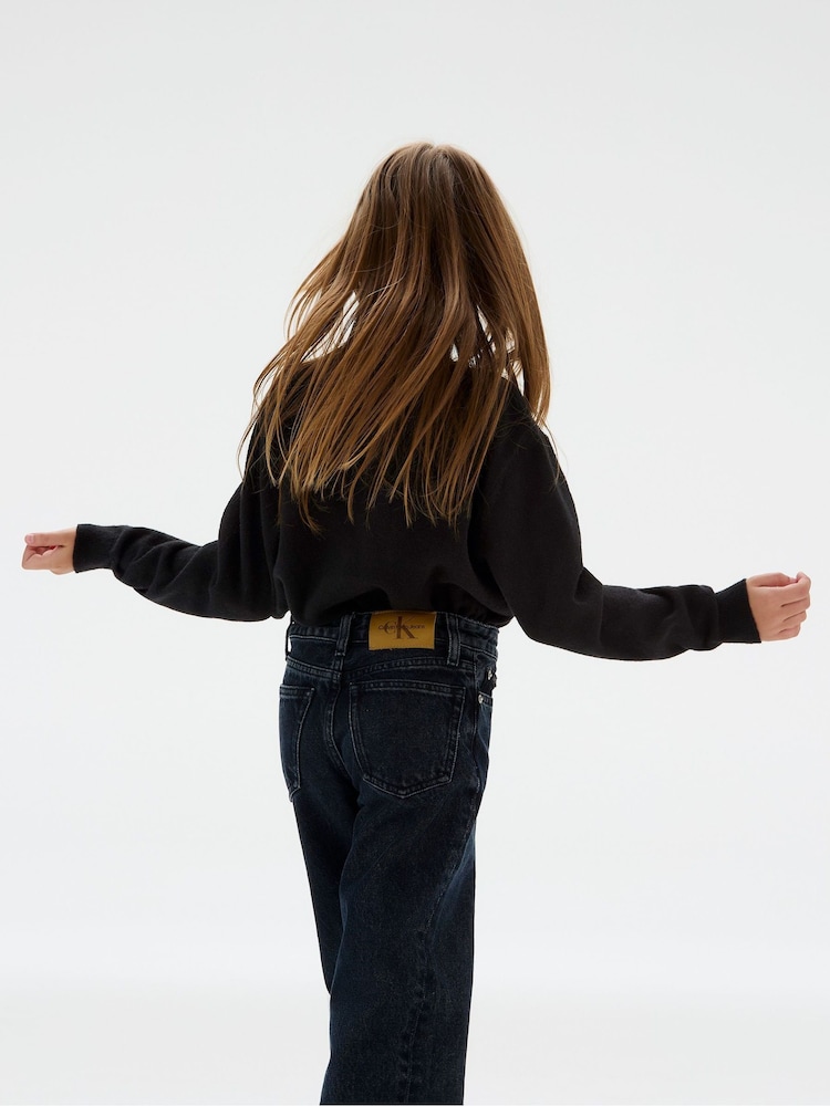 Calvin Klein Black Barrel Salt & Pepper Grey Jeans - Image 5 of 5