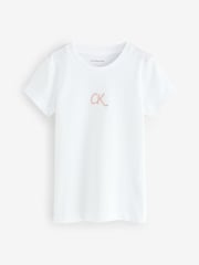 Weiß - Calvin Klein Slim Stripe Short Sleeve T-Shirt - Bild 1 von 1