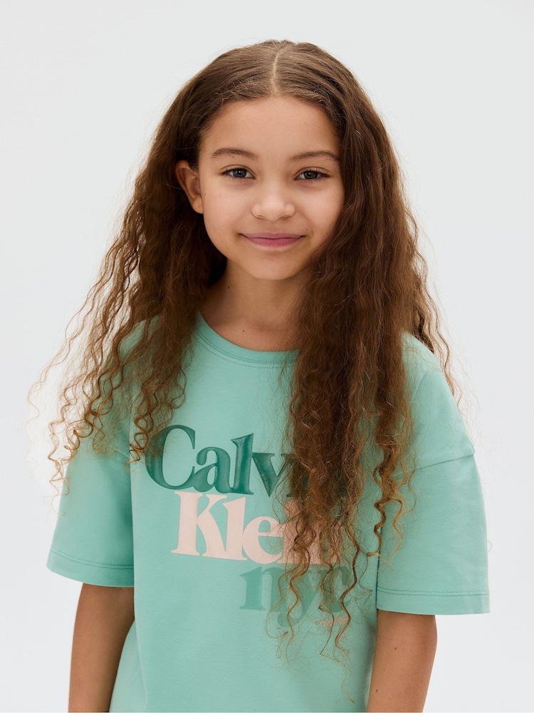 Calvin Klein Green Logo Placement T-Shirt Dress - Image 5 of 5