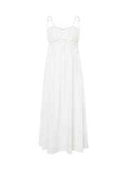 PixieGirl Petite White Frilly Tie Strap Poplin Dress - Image 5 of 5