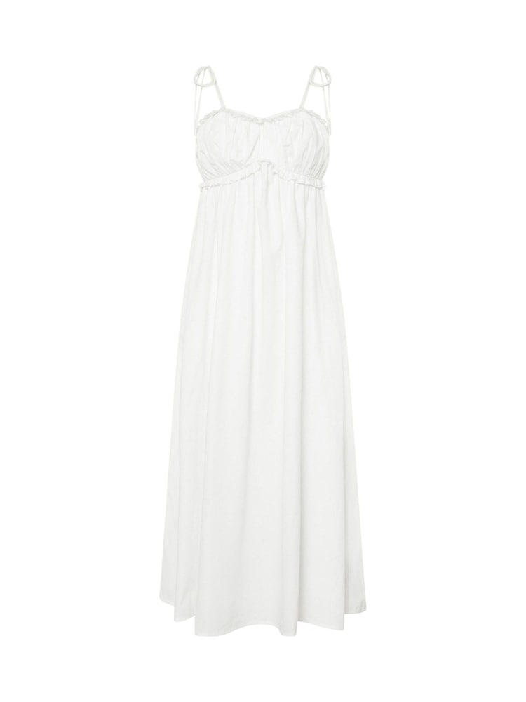 PixieGirl Petite White Frilly Tie Strap Poplin Dress - Image 5 of 5