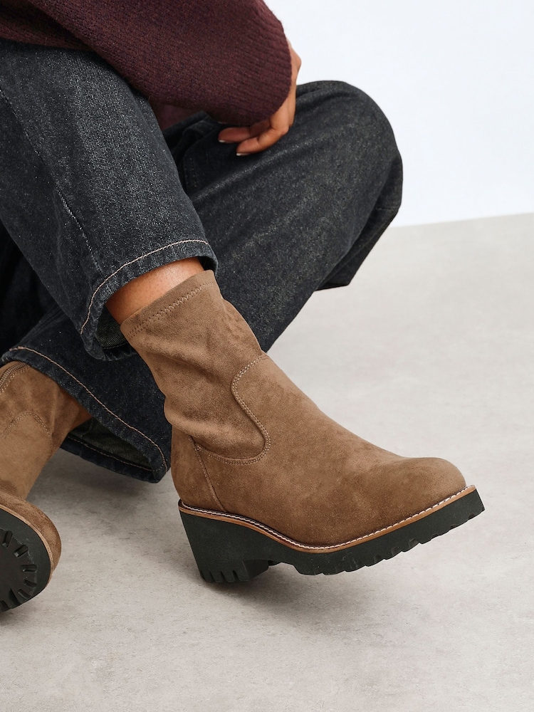 Linzi Natural Trish Wedged Heel Ankle Boots - Image 1 of 6