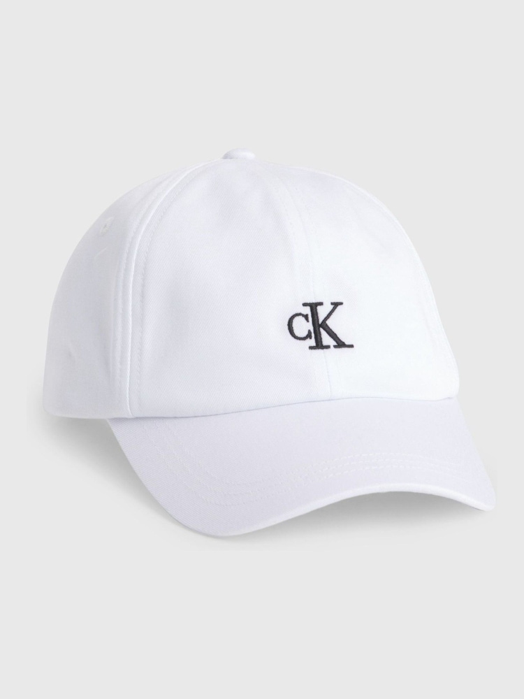 Calvin Klein White Monogram Baseball Cap - Image 1 of 2 Calvin Klein White Monogram Baseball Cap - Image 1 of 2
