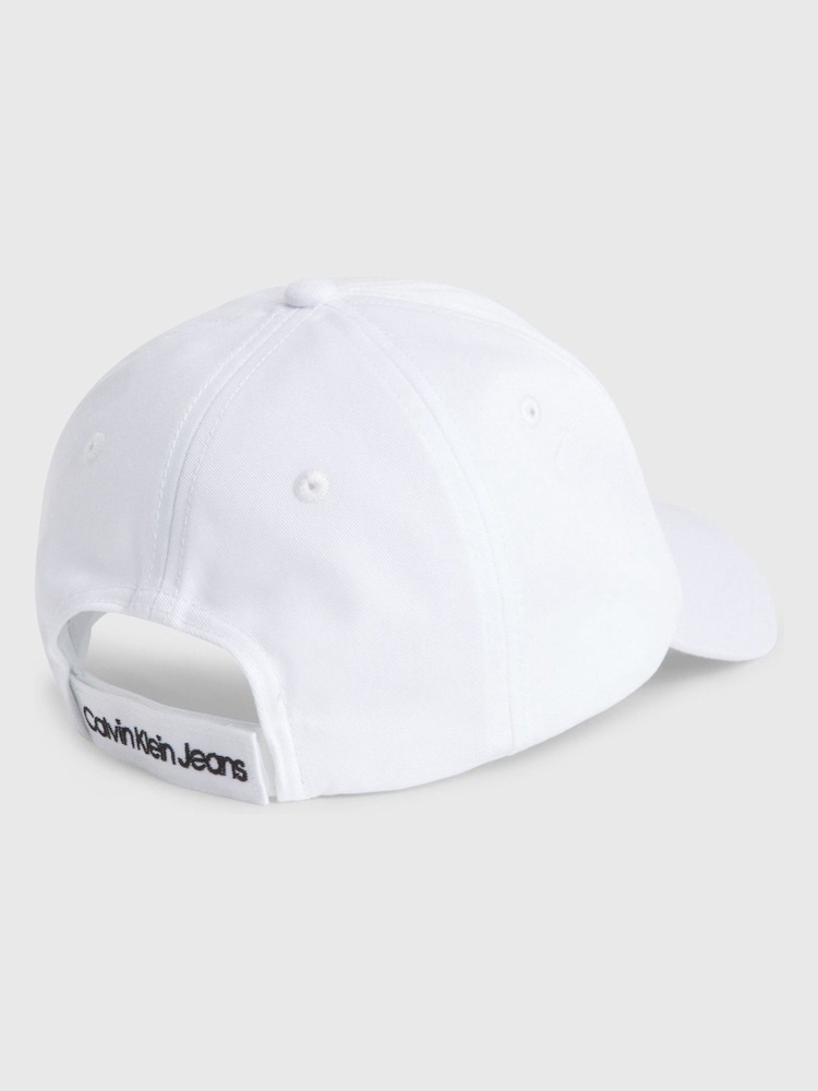 Calvin Klein White Monogram Baseball Cap - Image 2 of 2 Calvin Klein White Monogram Baseball Cap - Image 2 of 2