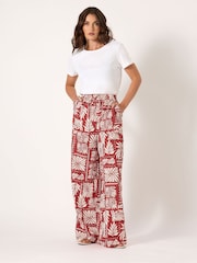 Long Tall Sally Brown Printed Wide Leg Trousers - Image 1 of 5