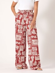 Long Tall Sally Brown Printed Wide Leg Trousers - Image 2 of 5