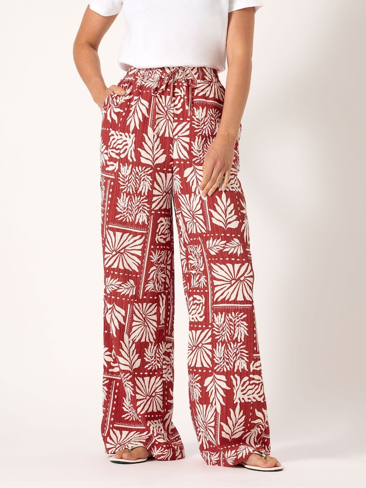 Long Tall Sally Brown Printed Wide Leg Trousers - Image 2 of 5