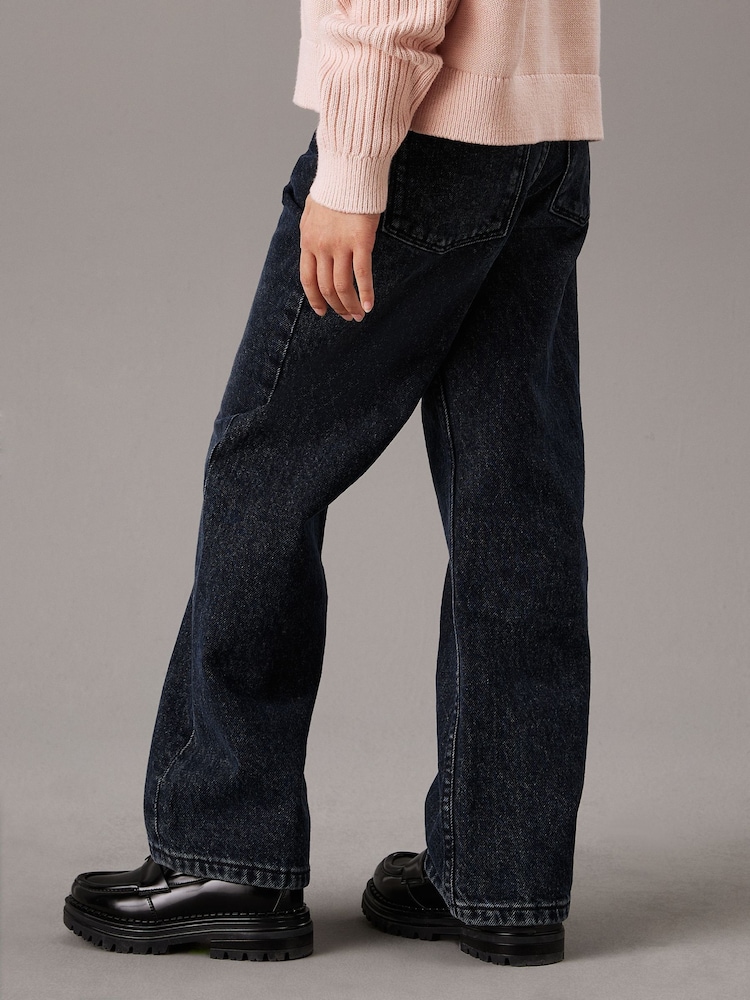Calvin Klein Blue High Rise Wide Leg Jeans - Image 2 of 3 Calvin Klein Blue High Rise Wide Leg Jeans - Image 2 of 3