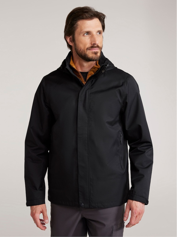Mountain Warehouse Black Mens Shale Waterproof Jacket - Image 1 of 9 Mountain Warehouse Black Mens Shale Waterproof Jacket - Image 1 of 9