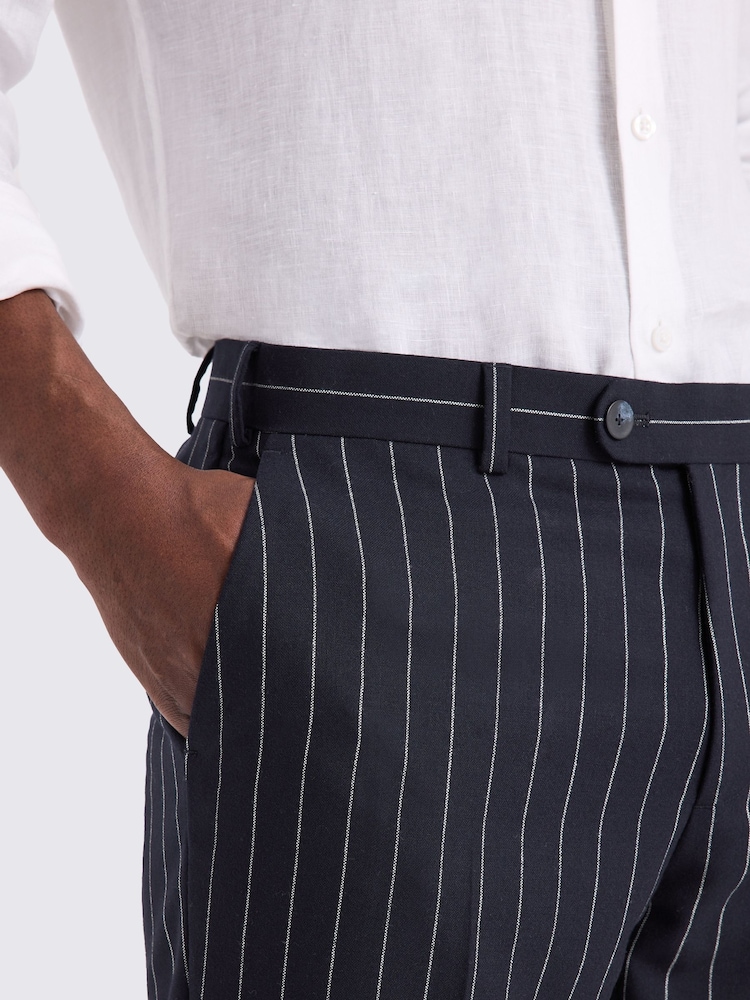 MOSS Blue Floral Wool Trousers - Image 4 of 4