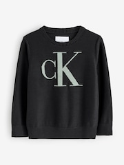 Calvin Klein Black Monogram Jumper - Image 1 of 1