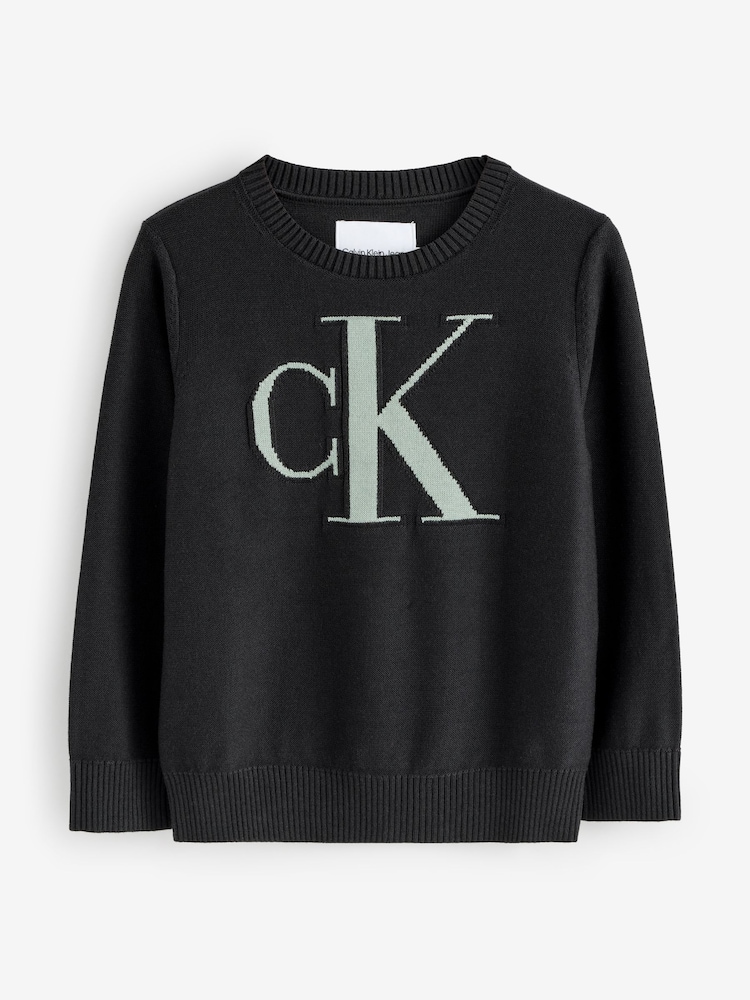 Calvin Klein Black Monogram Jumper - Image 1 of 1