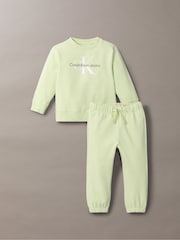 Grün - Calvin Klein Monogram Cotton Sweatshirt Set - Bild 1 von 2