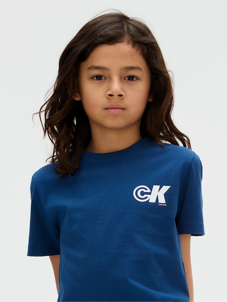 Calvin Klein Blue Regular Seasonal T-Shirt - Image 5 of 5 Calvin Klein Blue Regular Seasonal T-Shirt - Image 5 of 5