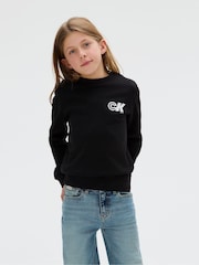 Calvin Klein Black Seasonal Terry Crew Neck Sweater - Image 1 of 5