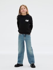 Calvin Klein Black Seasonal Terry Crew Neck Sweater - Image 3 of 5