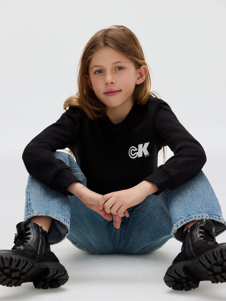 Calvin Klein Black Seasonal Terry Crew Neck Sweater - Image 5 of 5 Calvin Klein Black Seasonal Terry Crew Neck Sweater - Image 5 of 5
