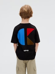 Calvin Klein Black Relaxed Geo Backprint T-Shirt - Image 2 of 5