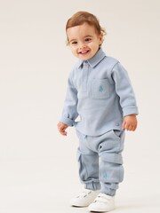 Angel & Rocket Blue Mini Arthur Herringbone Co-Ord Set - Image 2 of 8