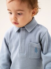 Angel & Rocket Blue Mini Arthur Herringbone Co-Ord Set - Image 5 of 8