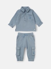 Angel & Rocket Blue Mini Arthur Herringbone Co-Ord Set - Image 6 of 8
