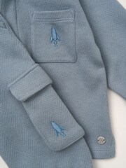 Angel & Rocket Blue Mini Arthur Herringbone Co-Ord Set - Image 8 of 8