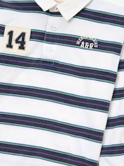 Angel & Rocket Blue Luka Yarn Dyed Stripe Rugby Shirt - Image 8 of 8