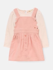Angel & Rocket Pink Orla Cord Pinny & Print Bodysuit - Image 1 of 3