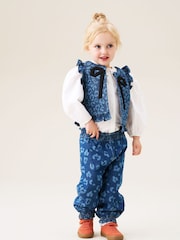 Angel & Rocket Blue Petra Leopard Print Denim Trousers - Image 3 of 6