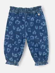 Angel & Rocket Blue Petra Leopard Print Denim Trousers - Image 4 of 6