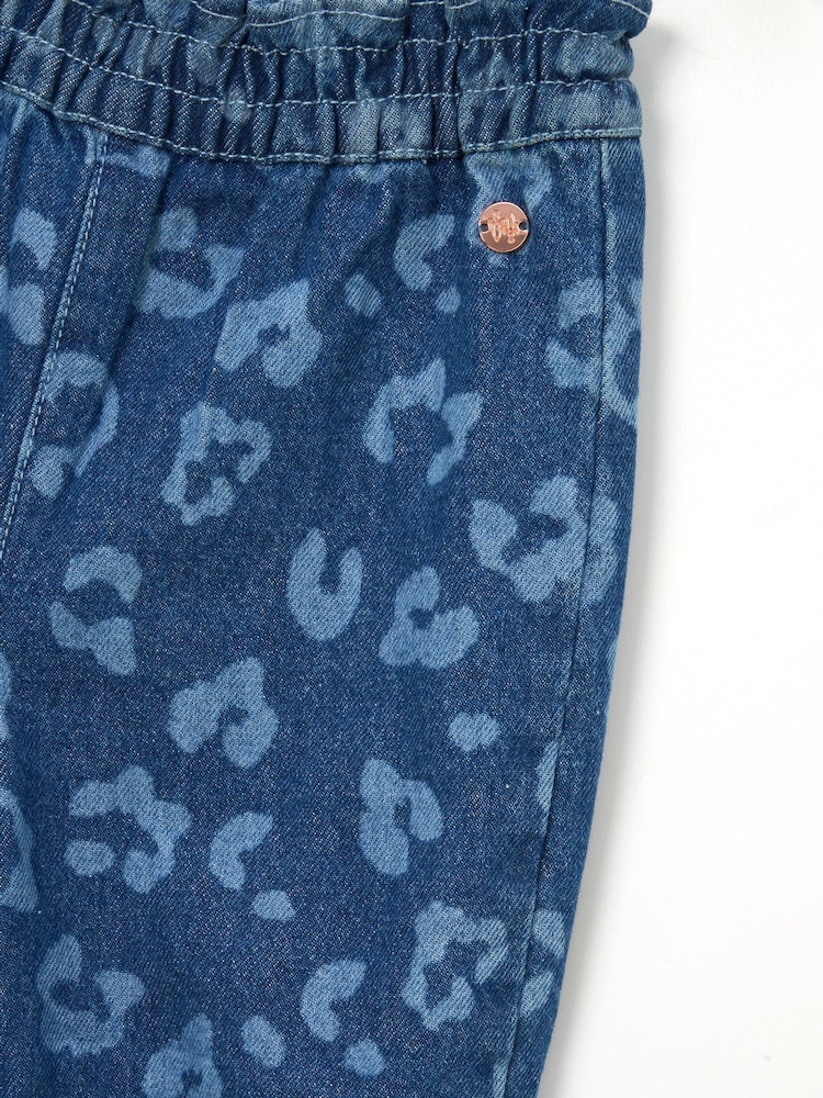 Angel & Rocket Blue Petra Leopard Print Denim Trousers - Image 6 of 6