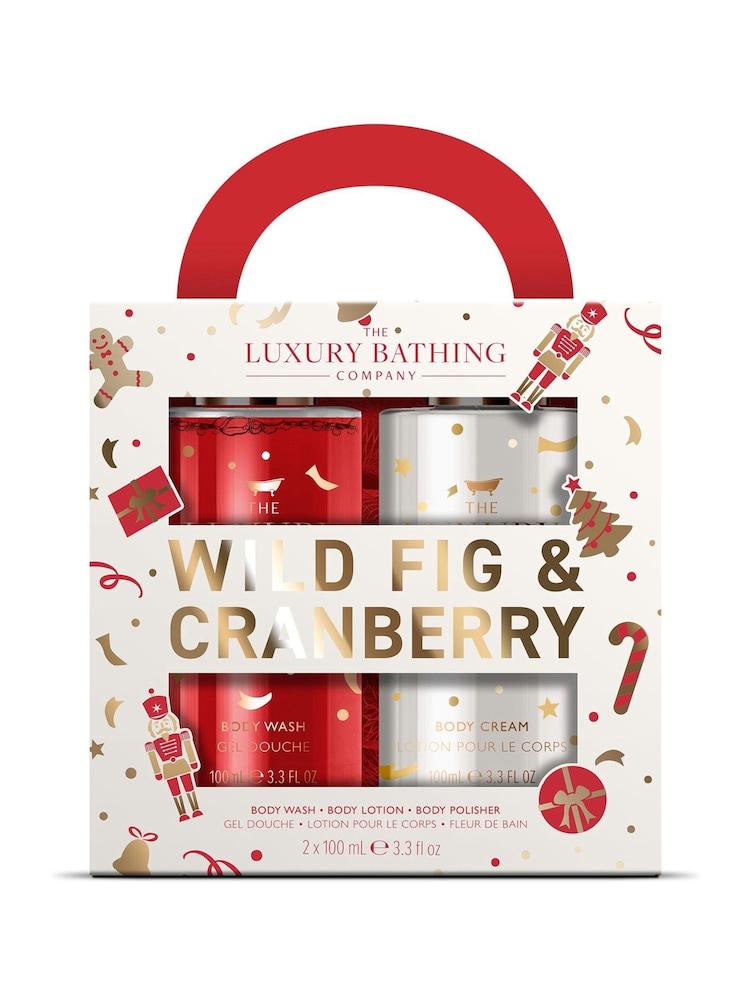 The Luxury Bathing Company Wild Fig and Cranberry Joyful Treats Gift Set - Image 1 of 1 The Luxury Bathing Company Wild Fig and Cranberry Joyful Treats Gift Set - Image 1 of 1
