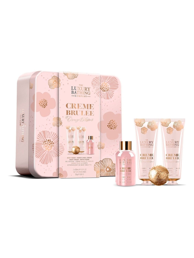 The Luxury Bathing Company Creme Brulee and Orange Blossom Relax and Unwind Gift Set - Image 1 of 1 The Luxury Bathing Company Creme Brulee and Orange Blossom Relax and Unwind Gift Set - Image 1 of 1