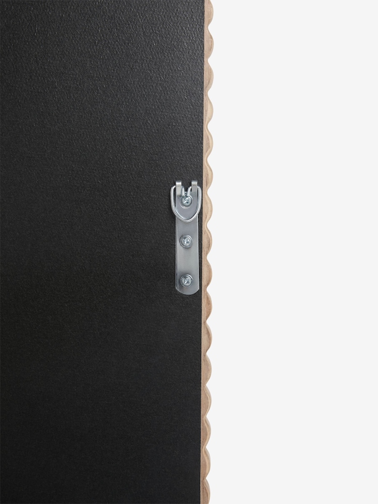 Natural Ribbed Wood Floor Length Mirror - Image 4 of 4