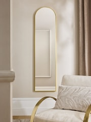 Gold Slimline Arch Full Length Wall Mirror - Image 2 of 4