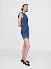 Gap Blue DÔEN Denim Sailor Mini Dress - Image 3 of 8