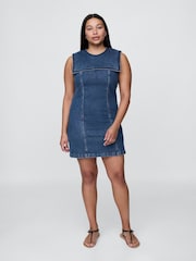 Gap Blue DÔEN Denim Sailor Mini Dress - Image 4 of 8