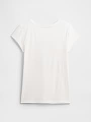 Blanco - Camiseta de manga corta y cuello redondo con estampado gráfico de Gap (4-13años) - Imagen 2 de 3