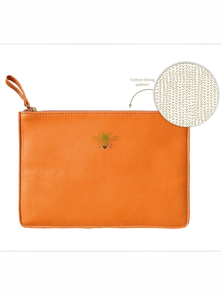 Portico Designs Orange Gold Bee Faux Leather Zip Organiser Case - Image 2 of 2