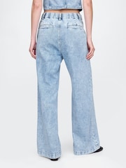 Gap Blue 365 High Waist UltraSoft Pleated Denim Trousers - Image 2 of 5
