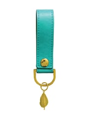 Portico Designs Teal Leaf Faux Leather Organiser Case & Keyring Set - Image 4 of 4