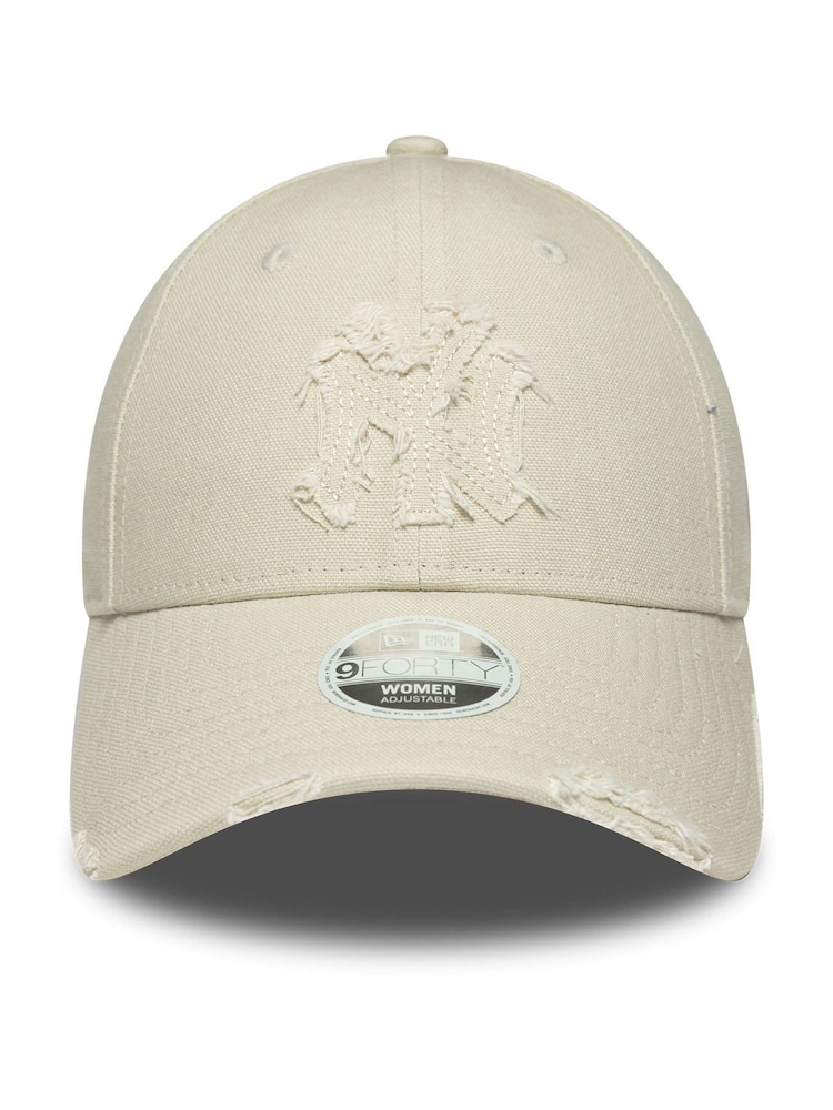 New Era Womens Cream 940 Distressed Cap - Image 1 of 5
