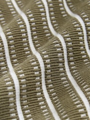 Green/White Vertical Stripe Quarter Zip Polo Shirt - Image 5 of 6